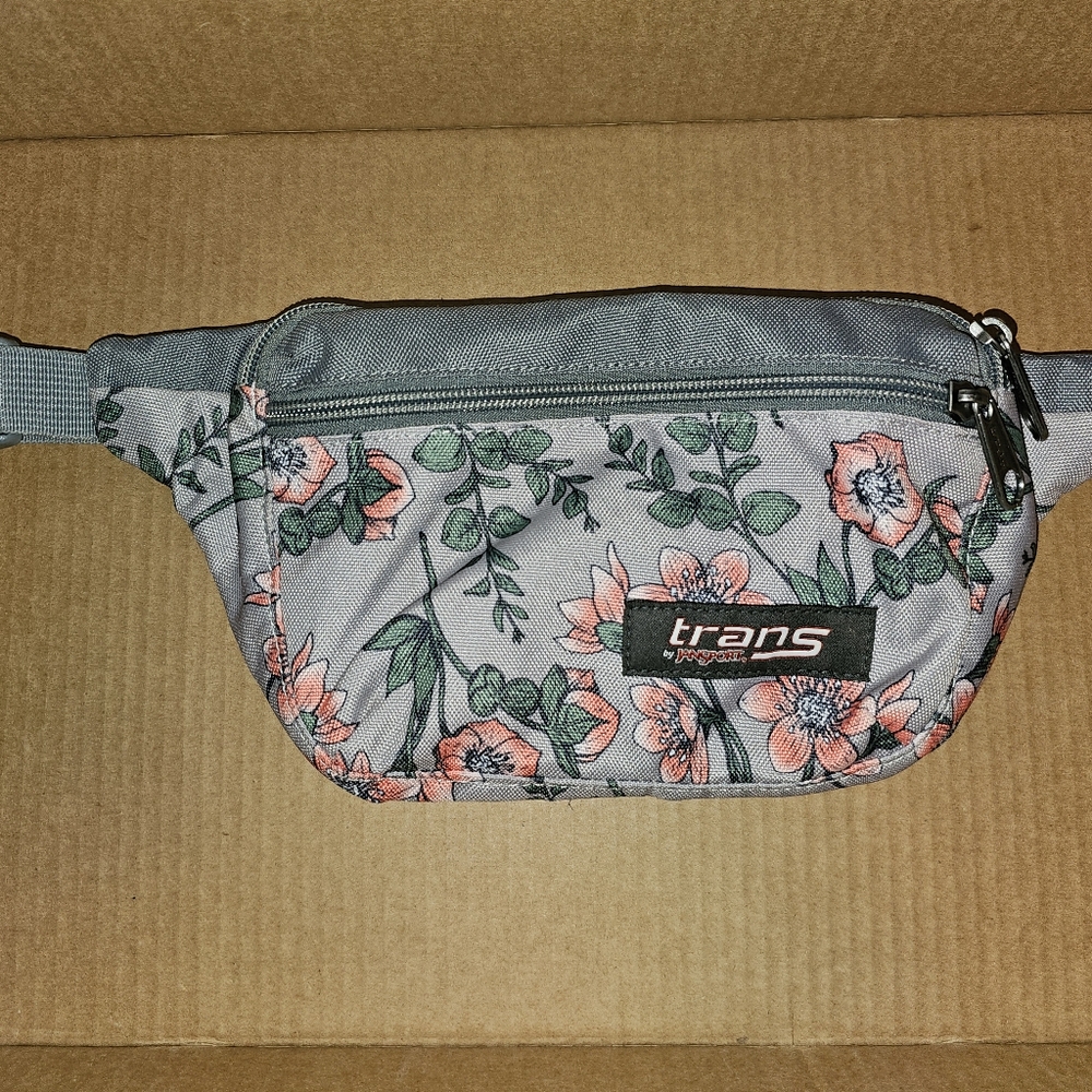 Trans Jansport Gray Floral Fanny Pack